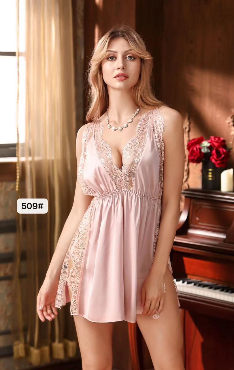 PREMIUM SILK NET LACE NIGHTY