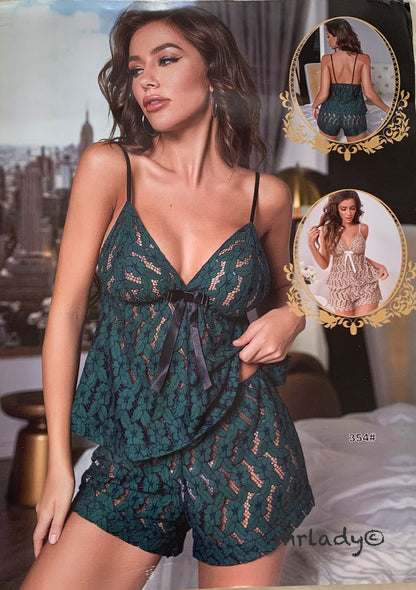 LUXURY NET SHORTS NIGHTY SET