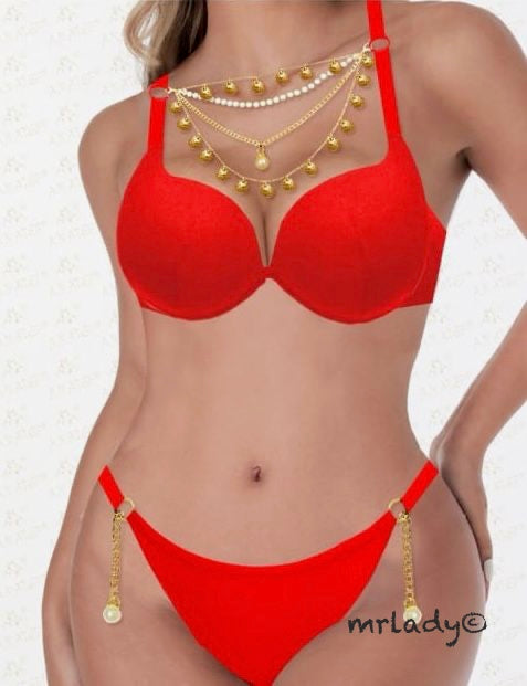 PREMIUM THIN PAD CHAIN BRA SET