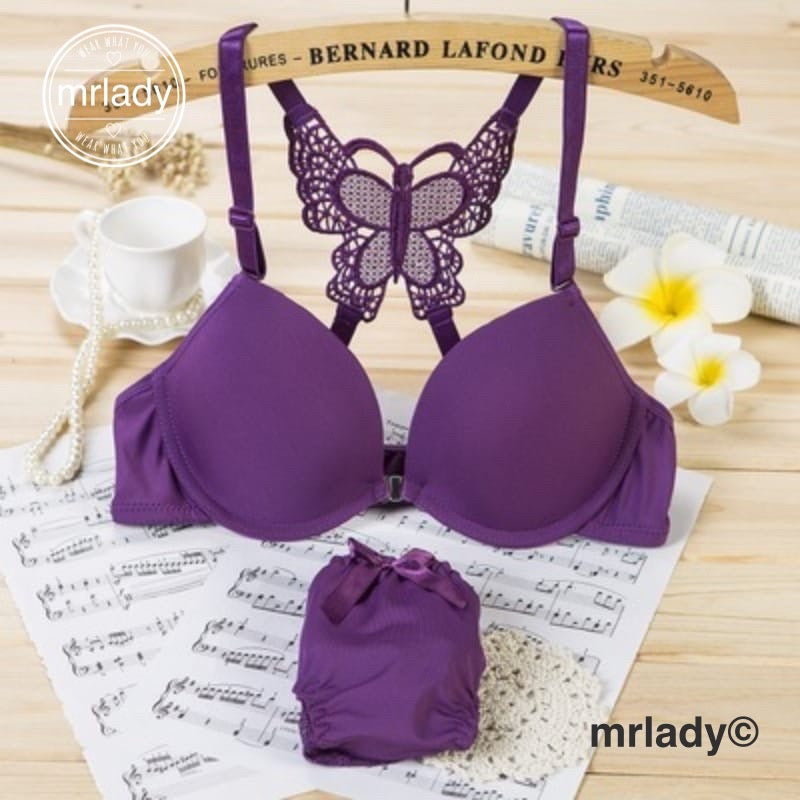 PREMIUM FRONT OPEN BUTTERFLY BACK BRA SET