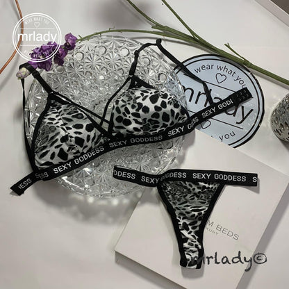 CHEETA PRINT REMOVABLE PAD BRA SET