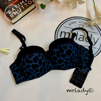 LEOPARD PRINT HALF CUP SOFT THIN PAD BRA