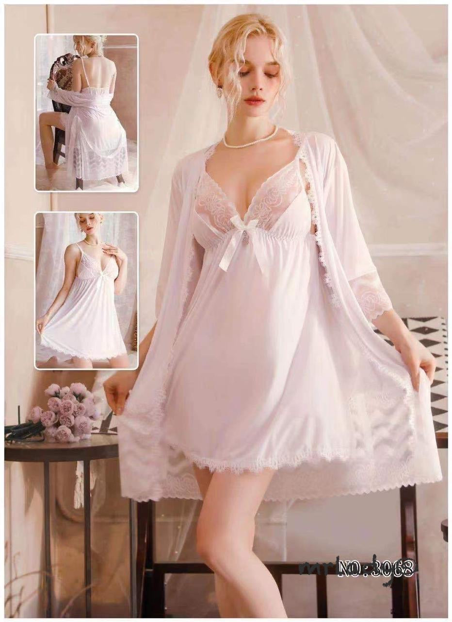 PREMIUM SILK NIGHTY WITH NET GOWN V2