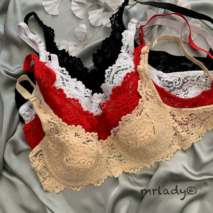 SOFT LACE LINING BRA WITH WIRE