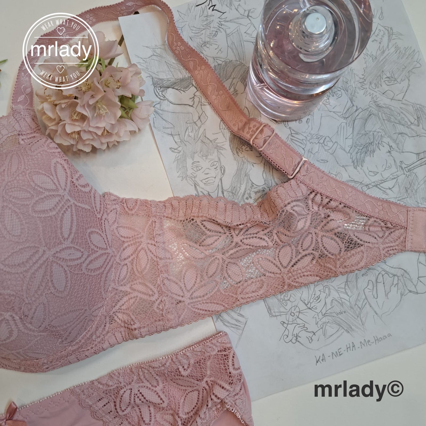 PREMIUM FLORAL THIN PAD BRA SET