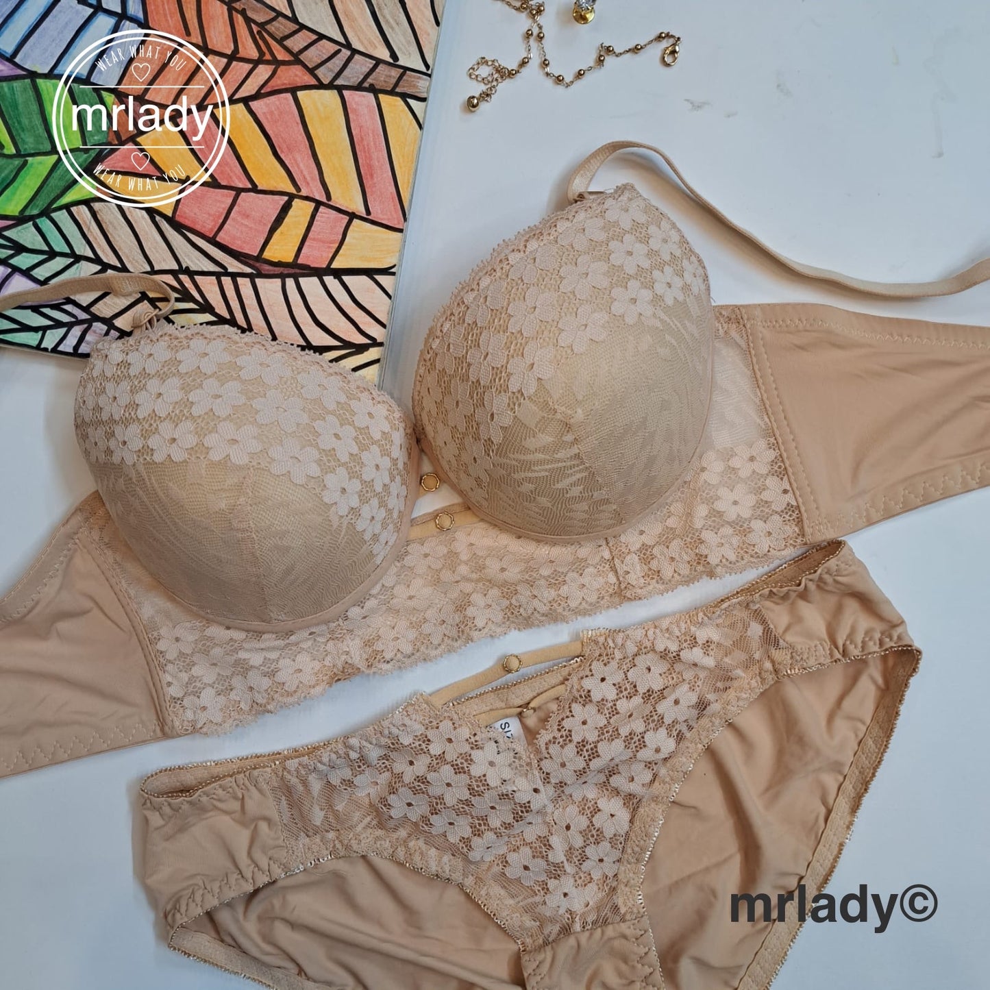 PREMIUM PUSH UP MINI FLOWER LACE BRA SET