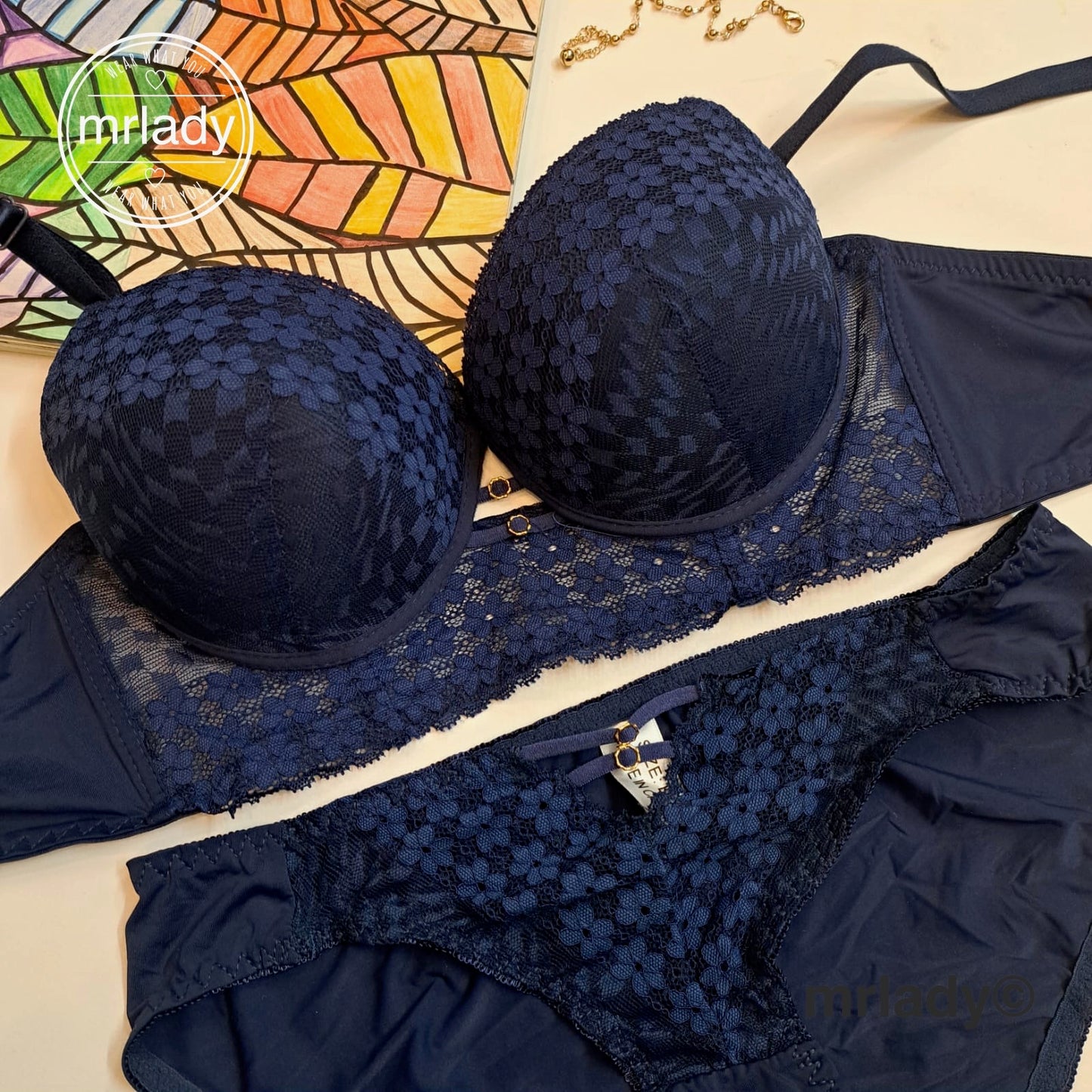 PREMIUM PUSH UP MINI FLOWER LACE BRA SET