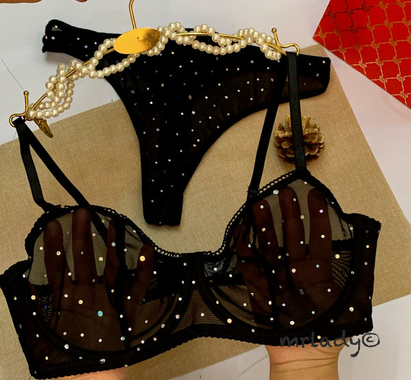 STONES WIRED NET BRA SET