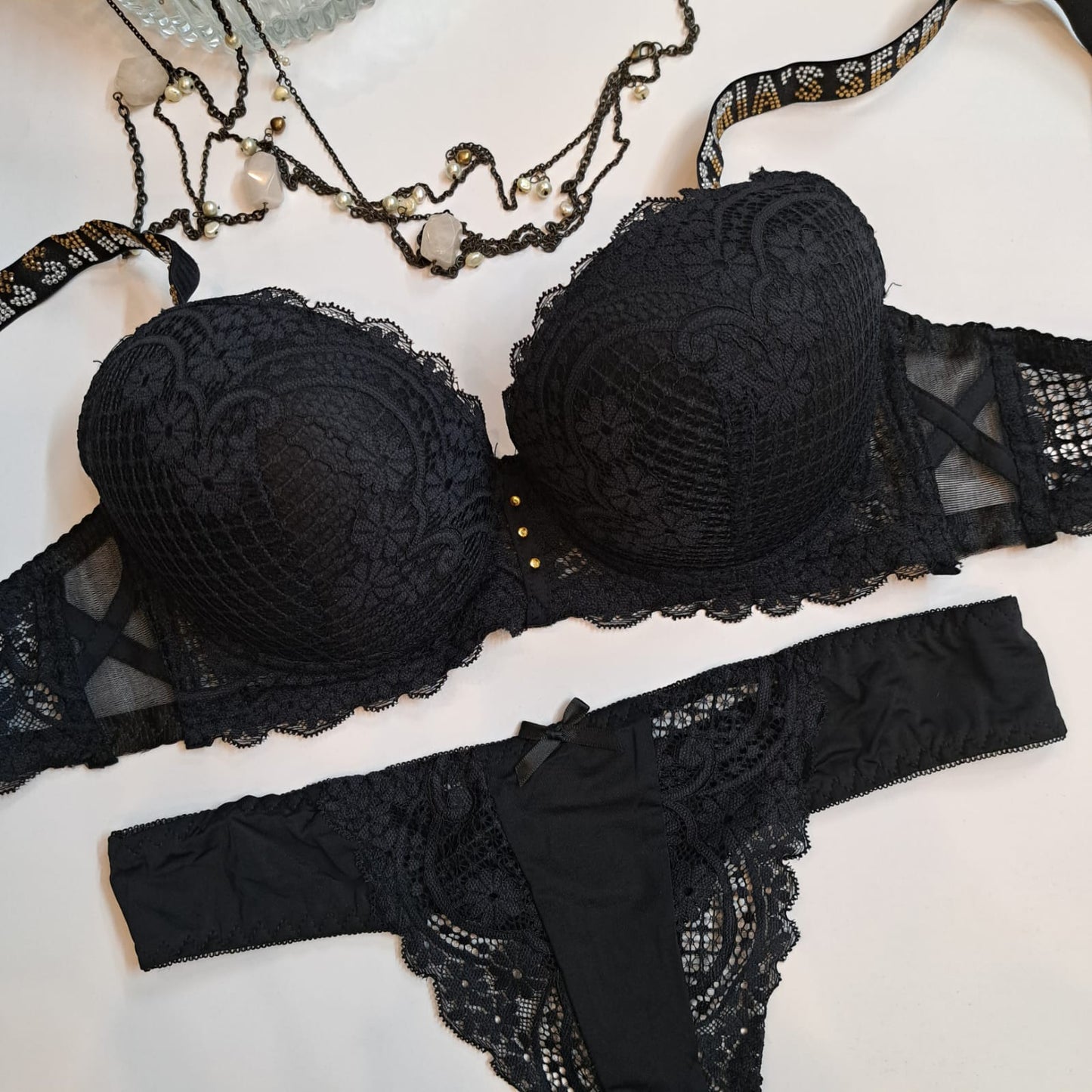 PREMIUM VICTORIA SECRET THIN PAD FANCY BRA SET